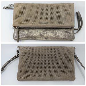 STELLA & DOT WAVERLY PETITE GREY CLUTCH/CROSSBODY